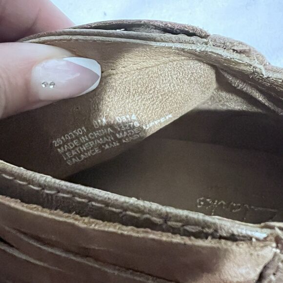 Clark Artisan Ankle Booties Size 8 M Brown Strappy Western Comfort Boot Block - Picture 6 of 7